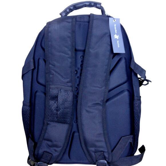 Beverly Hills Polo Club BHPC‎ Backpack Black With White Logo Cushioned Straps - Picture 7 of 9